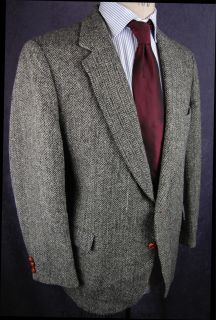 Mens Grey Herrinbone Harris Tweed Jacket 44R REF181