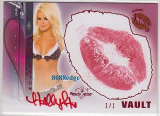 Vault Kiss Red Auto Holly Huddleston 1 1 Autograph Sunset Tan