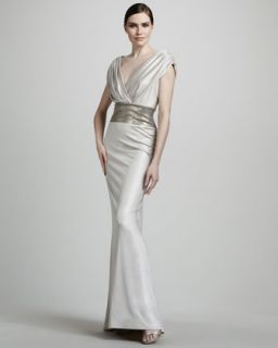 Tadashi Shoji Ruched Velvet Sweetheart Gown   