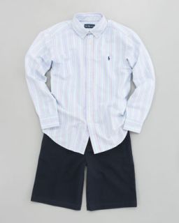 Z0UDH Ralph Lauren Childrenswear Blake Oxford Stripe Shirt, Sizes 2 7