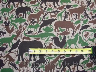  Horses Wolf Birds Cat by Yards Alexander Henry Cotton Fabric