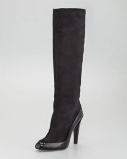 X1AXW Diane von Furstenberg Patent Trimmed Knee Boot