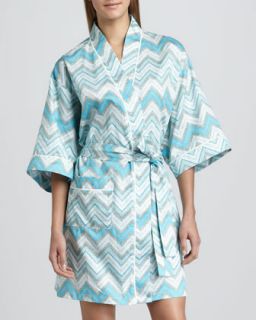 I09S5 Bedhead Chevron Stripe Sateen Kimono Robe