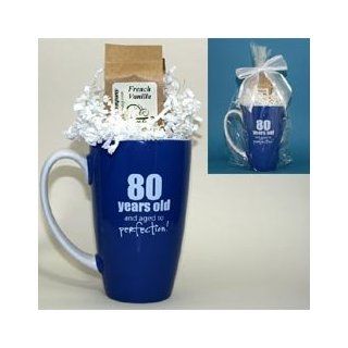 80 and Aged to Perfection Gourmet Coffee Mug Gift Package