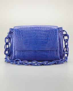 Crocodile Chain Shoulder Bag, Blue