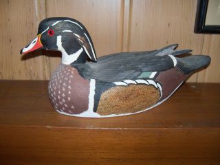 Duck Decoy Wood Hand Carved by Bernie Wall 7 25 81