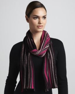 Missoni Metallic Striped Scarf, Blue   