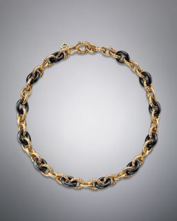 David Yurman Oval Link Necklace, Black Ceramic   