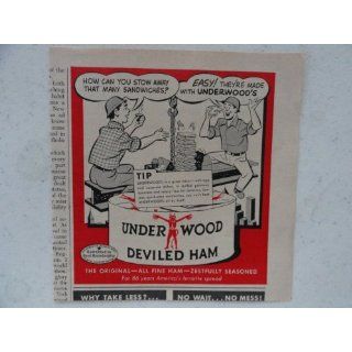 Under Wood Deviled Ham. Vintage 50s print ad