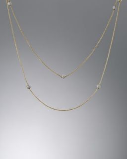 David Yurman Petite Pave Bead Necklace, Diamond, 36   