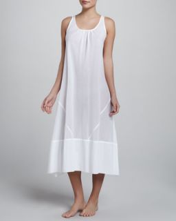 I0B2M Donna Karan Batiste Cotton Gown, Long, White