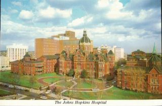 REAL PHOTO POSTCARD THE JOHNS HOPKINS HOSPITAL AERIAL VIEW BALTIMORE