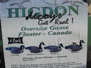 Higdon Decoys Oversize GOOSE Floater Canada 4 Pack