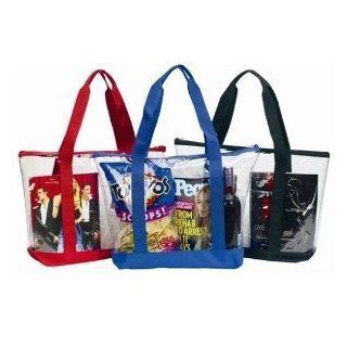 Large Clear Tote Bag with Zipper Closure (Blue) Clothing