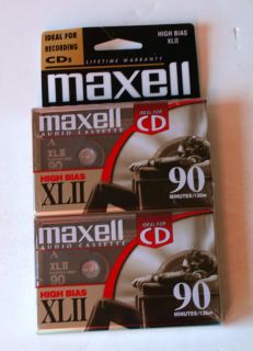  Maxell XLII 90 Minute High Bias Audio Cassette Tapes Sealed Type II