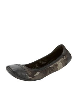 Prada Camo Scrunch Ballet Flat   