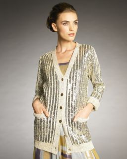 Lanvin Sequined Silk Cardigan   