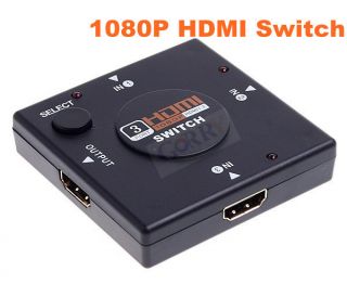 Port 1080P HDMI Switcher Splitter Box Audio Switch Hub for HDTV PS3