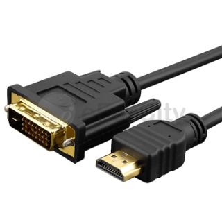 For HDTV HD 6ft Gold 24 1 DVI D Male to Male HDMI Cable