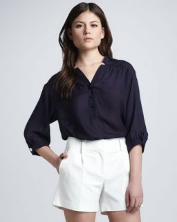 Lafayette 148 New York Belted Cowl Neck Satin Top & Bleecker Pants