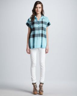 check short sleeve shirt skinny back seam jeans $ 195 295