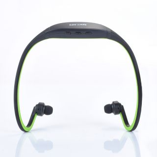 Green Back hang Wireless Headphone Headset Support TF SD Card FM Radio