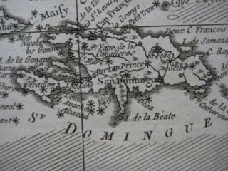 Original 1783 Map West Indies Bermuda Florida Cuba Haiti Jamaica