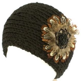  Sequins Adjustable Hand Knit Handmade Headwrap Headband Ski Black