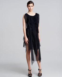 B203X Nina Ricci Feather Chiffon Dress