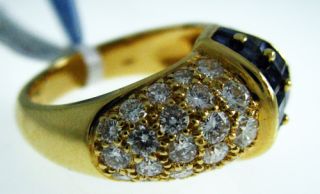 Oscar Heyman 18K Yellow Gold 2 Ct Diamond and 1 60 Ct Sapphire Ring