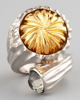 Yves Saint Laurent Turquoise Glass Arty Ring   