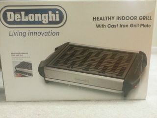 DeLonghi Healthy Indoor Grill with Cast Iron Grill Plate