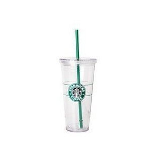 Starbucks 20 Ounce Clear Insulated Tumbler(green Straw