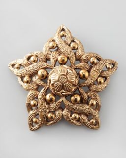 Stephen Dweck Bead Detailed Star Brooch, Bronze   