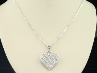  Gold Finish Diamond Love Heart Shape Pendant Charm for Necklace