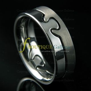 Heart Soul Separable Tungsten Carbide Band 2 Ring Set