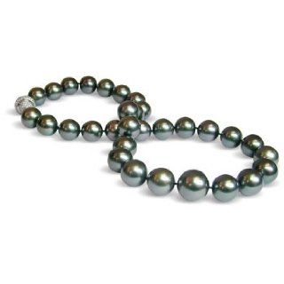 13 x 16mm black green Tahitian south sea cultured pearl