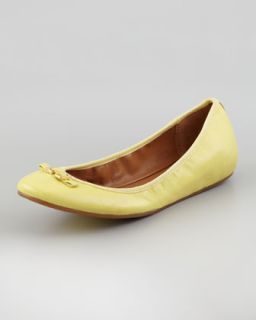 X1FLT Diane von Furstenberg Bion Napa Ballerina Flat, Banana Cream