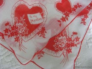 ViNtAgE Romance VALENTINE HANKY Heart Candy Boxes LACE & ROSES