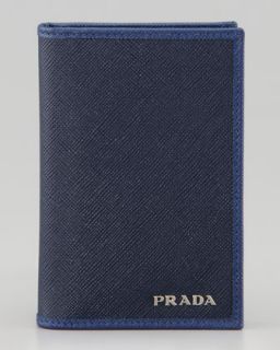 N21YD Prada Saffiano Bicolor Bi Fold Wallet, Blue/Navy