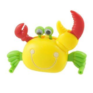 Como Plastic Yellow Body Crab Wind Up Clockwork Spring Toy