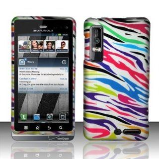 RAINBOW ZEBRA Rubber Touch Snap On Phone Protector Hard