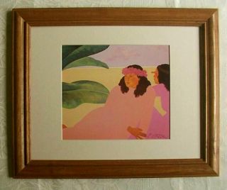 This lovely miniature off set lithograph print is called Kailua