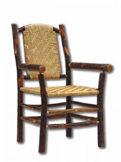 Rustic Hickory Arch Back Dining Arm Chair