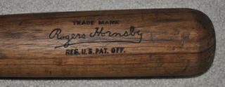 RARE Rogers Hornsby Hickory Hillerich Bradsby 1930s Baseball Bat Must