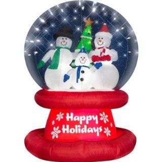 Light Show Holiday Globe Snowman Family 8 Foot Christmas