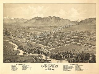 Ogden Utah 1875 Old Historic Panoramic Map 20x28