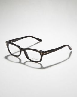 D0C2M Tom Ford Unisex Semi Rounded Rectangular Fashion Glasses, Shiny