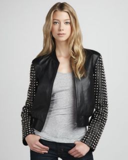 Diane von Furstenberg Kate Studded Leather Jacket   