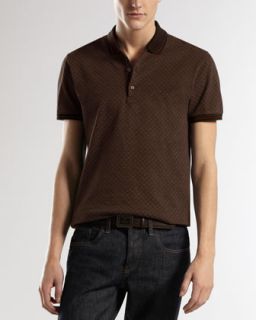 N0P5V Gucci Short Sleeve Polo, Chocolate